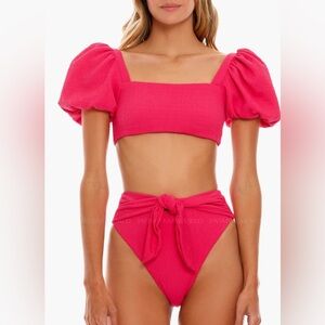 NWT Agua Bendita CALISTA-ISABELLA BIKIN SET in Pink